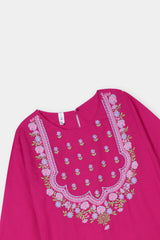 Plum Premium Khaddar Pink Colour Embroidered Purple 2 pc suit For Girls.