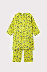 Plum Premium Khaddar Printed Yellow Colour 2 pc suit For Girls.