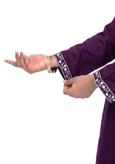 Plum Lawn Dark Purple Colour With White embriodred threads on 2pc Sitched Suit for Girls