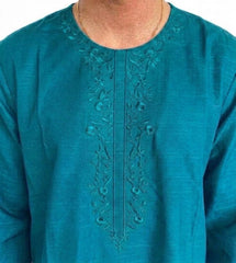 Plum Khaddar Teal Colour embroidered with Teal on 2pc stitched suit for Girls.