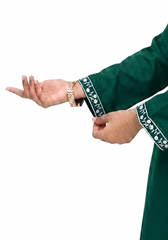 Plum Lawn Dark Green Colour with White Embriodered threads on 2pc Sitched Suit for Girls