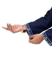 Plum Lawn Dark Blue Colour Embroidered with Light Blue threads on 2pc Sitched Suit for Girls