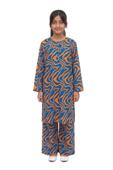 Plum Digital Lawn Teal & Orange Colour With Orange Buttons On 2 Pc stitched suit for Girls