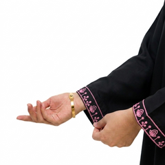 Plum 100 % Cotton Lawn  Black Colour Embroidered with Pink threads on 2pc Sitched Suit for Girls