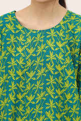 Plum Digital Lawn Green Colour Printed Yellow Flowers On 2 pc stitched suit For Girls.