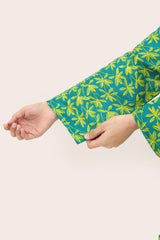 Plum Digital Lawn Green Colour Printed Yellow Flowers On 2 pc stitched suit For Girls.