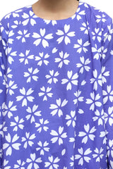 Plum Digital Lawn Lavender Colour Printed White Flowers on 2 Pc stitched suit for Girls.