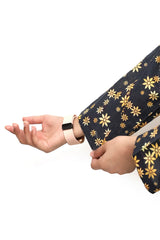 Plum Digital Lawn Black Colour Printed Yellow Flowers on 2 Pc stitched suit for Girls.