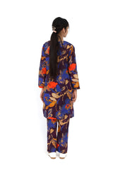 Plum Fine Lawn Printed Floral Deep Shades in Puprle Blue Mustard Orange Red Colour 2 pc suit For Girls.