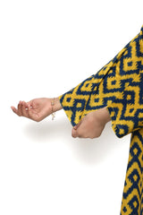 Plum Digital Lawn Yellow Colour Blue Patterns on 2 Pc stitched suit for Girls