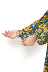 Plum Digital Lawn Green Colour Printed Yellow Patterns on 2 Pc stitched suit for Girls.