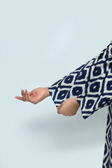 Plum Digital Lawn White Colour Printed Blue Patterns On 2 Pc stitched suit for Girls.