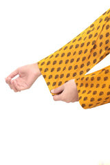 Plum Premium Marina Mustand Colour Printed Black Motifz On 2 pc Stitched suit For Girls