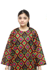 Plum Lawn Printed Multi Colored Patterns On 2 Pc stitched suit for Girls
