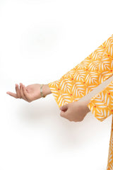 Plum Digital Lawn Yellow Colour Printed White Red Flowers On 2 Pc stitched suit for Girls.