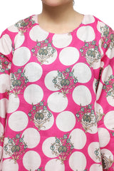 Plum Digital Lawn Pink Colour Printed Beige Green Flowers On 2 Pc stitched suit for Girls.