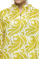Plum Digital Lawn  Printed Mustard & White Patterns On 2 Pc stitched suit for Girls.