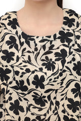 Plum Digital Lawn Off White Colour Printed Black Flowers On 2 pc stitched suit For Girls.