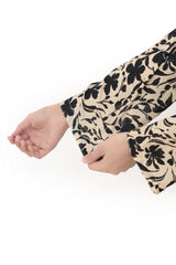 Plum Digital Lawn Off White Colour Printed Black Flowers On 2 pc stitched suit For Girls.
