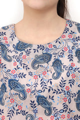 Plum Digital Lawn Light Grey Colour Printed Blue Pink Flowers On 2 pc stitched suit For Girls.