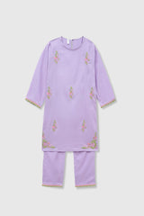 Plum Premium 100% Pure Cotton Lawn Lavender Embroidered 2 pc suit For Girls.