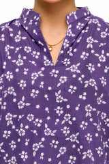 Plum Digital Lawn Lavender Colour Printed Off White Flowers On 2 Pc stitched suit for Girls.