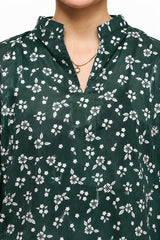Plum Digital Lawn Dark Green Colour Printed Off White Flowers On 2 Pc stitched suit for Girls.