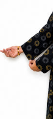 Plum Digital Lawn Black Colour printed Yellow Grey Patterns with Yellow buttons On 2 Pc stitched suit for Girls