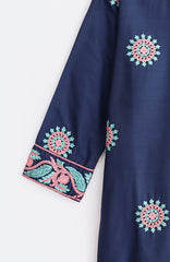 Aleena Premium Quality Cotton Zinc Blue Embroidered 2 pc suit For Girls.