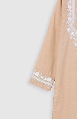 Plum Premium Khaddar Beige Embroidered 2 pc suit For Girls.