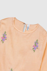 Plum Premium 100% Pure Cotton Lawn Peach Embroidered 2 pc suit For Girls.