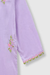 Plum Premium 100% Pure Cotton Lawn Lavender Embroidered 2 pc suit For Girls.