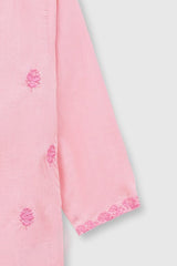 Plum Premium 100% Pure Cotton Lawn Light Pink Embroidered 2 pc suit For Girls.