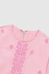 Plum Premium 100% Pure Cotton Lawn Light Pink Embroidered 2 pc suit For Girls.