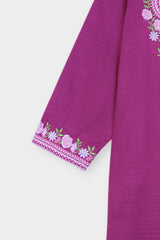 Plum Premium Khaddar Purple Colour Embroidered Purple 2 pc suit For Girls.