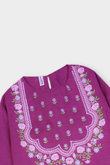 Plum Premium Khaddar Purple Colour Embroidered Purple 2 pc suit For Girls.