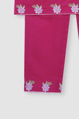 Plum Premium Khaddar Pink Colour Embroidered Flowers On 2 pc suit For Girls.