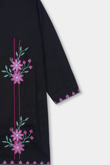 Plum Premium Khaddar Black Colour Embroidered Pink Purple 2 pc suit For Girls.