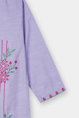 Plum Premium Khaddar Light Purple Colour Embroidered Pink Purple 2 pc suit For Girls.