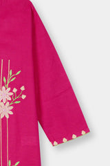 Plum Premium Khaddar Pink Colour Embroidered Peach Pink 2 pc suit For Girls.