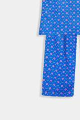 Plum 100 % Cotton Lawn Blue Pink Print Embroidered Pink 2 pc suit For Girls.