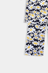 Plum 100 % Cotton Black White Yellow Print Embroidered Yellow 2 pc suit For Girls.