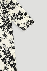 Plum 100% Fine Cotton Print Lawn White Colour Black Flowers Embroidered Pink 2 pc suit For Girls.