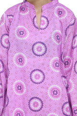 Plum Digital Lawn Purple Colour Printed White & Dark Purple Patterns On 2 Pc stitched suit for Girls.