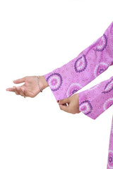 Plum Digital Lawn Purple Colour Printed White & Dark Purple Patterns On 2 Pc stitched suit for Girls.