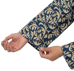Plum Khaddar Beige & Teal colour with Beige buttons on 2pc stitched suit for Girls
